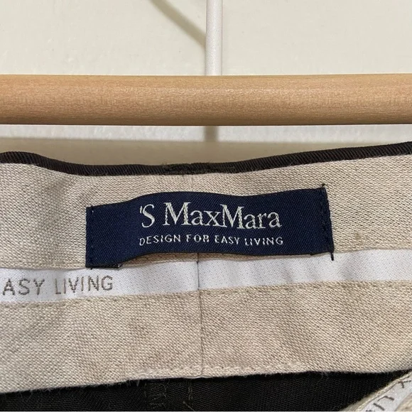 S’MaxMara Dark Brown Cuffed Straight Leg Trouser Pants - Picture 7 of 7